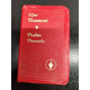 New Testament Psalms Proverbs Pocket Bible 1974-Red & Gold Text